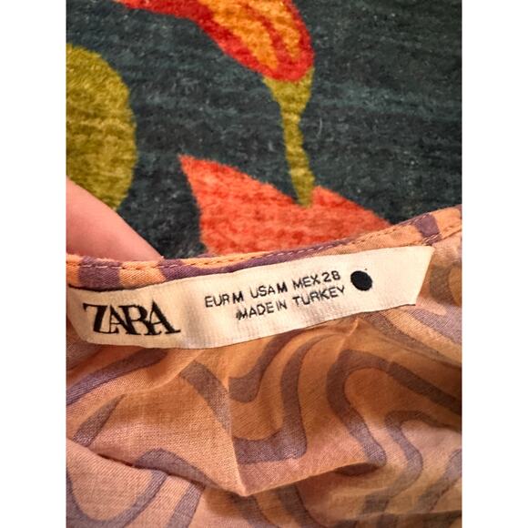 Zara The Giny Printed Dress Size Medium - Picture 7 of 8